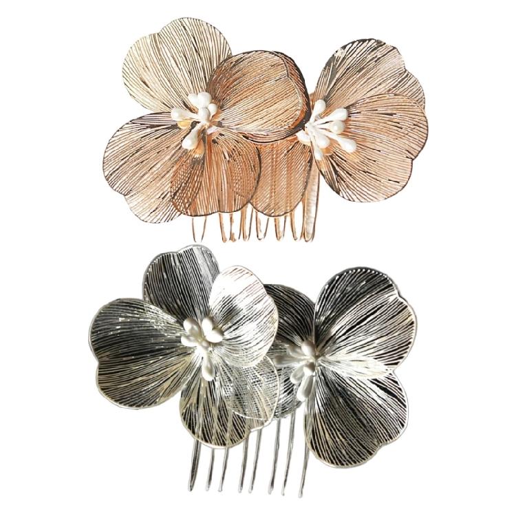 Romance Wedding Hair Accessory 3D Flower Hair Comb Baroque Design Hairpin For Bride Photography Formal Event