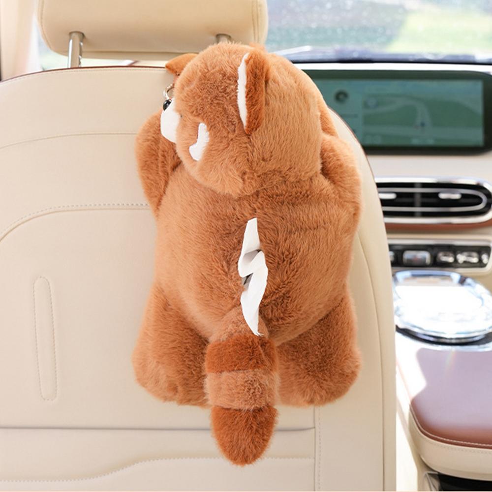 

Держатель салфеток для автомобиля, плюшевая коробка для салфеток на спинку сиденья в виде енота, многофункциональный держатель салфеток, автомобильный диспенсер для салфеток для дома коричневый