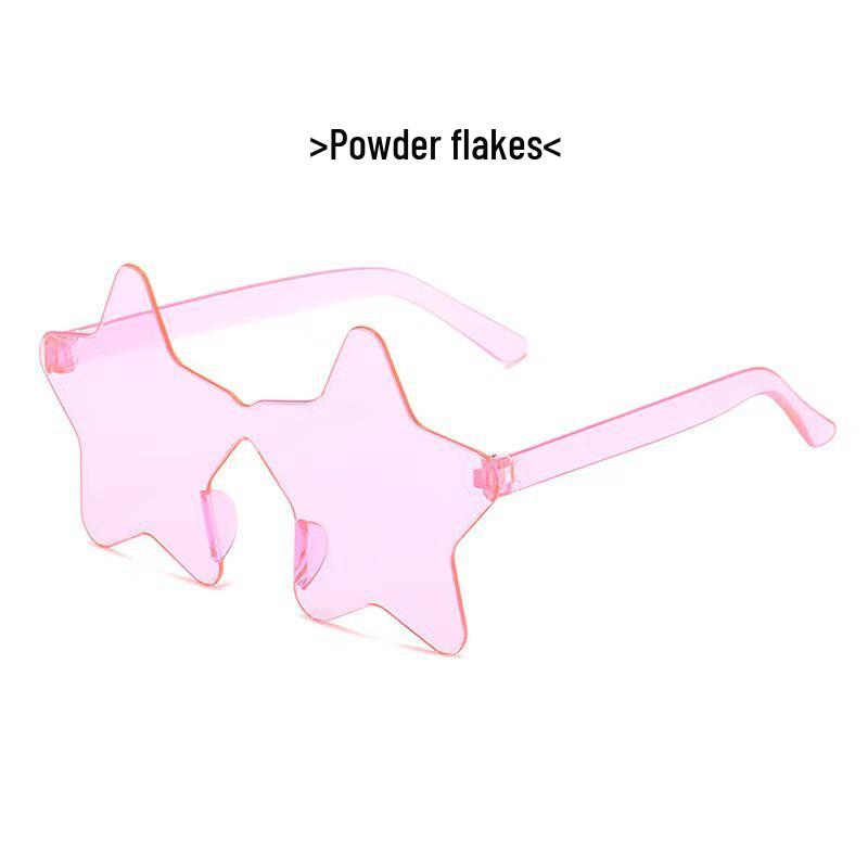 Colorful Rimless Star Party Sunglasses: Fun One-Piece Design