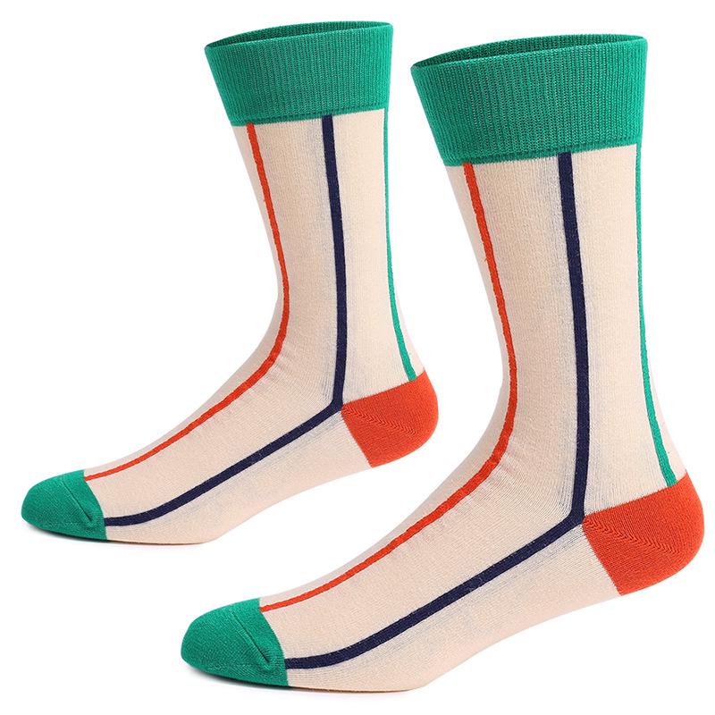 Men's High Waist Trendy Long Socks - European American Autumn Winter Style Plus Size 4348