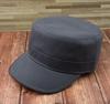 Stiff Military Hat Big Head Circumference Flat Top Hat Casual Fashion Autumn and Winter Men's Hat Casual Fashion Trendy European Version Hat