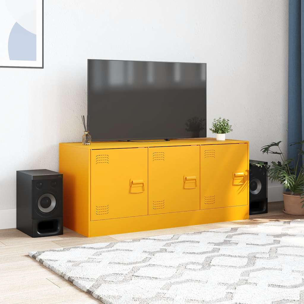 TV Stand Mustard Yellow 99 x 39 x 44 cm Steel
