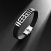Metal Cuff Bracelet Sports Men's Silicone Bracelet Fashion Geometric Hollow Bracelet Men's Holiday Souvenir Gift