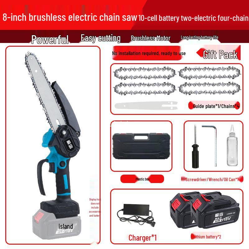 Compact Lithium Battery Handheld Electric Chainsaw - Rechargeable Tree Felling Tool with Large Capacity