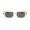 Punk Square Frame Glasses Small Frame UV400 Eyewear Retro Sun Glasses  Business