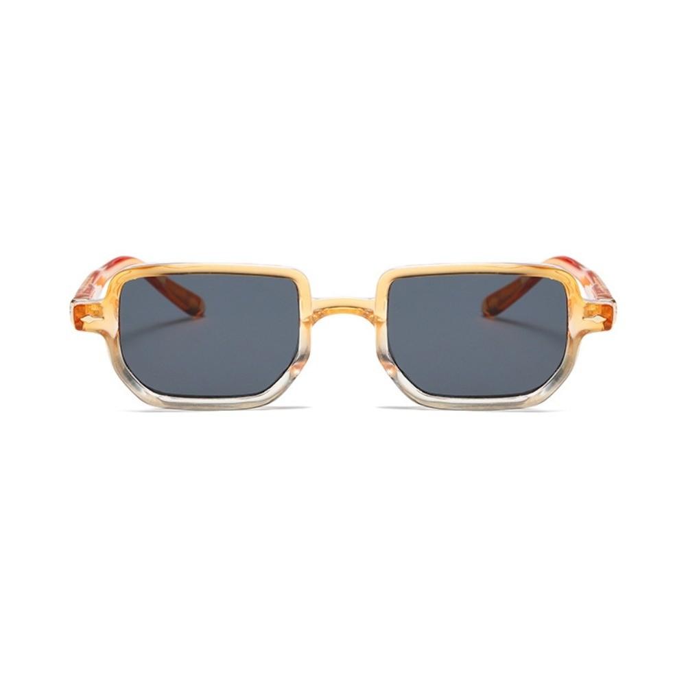 Punk Square Frame Glasses Small Frame UV400 Eyewear Retro Sun Glasses  Business