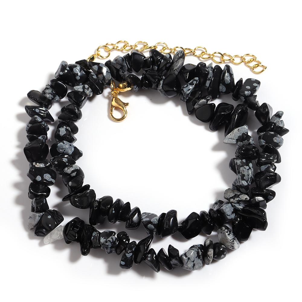 1 Strand 43cm Irregular Gravel Bead Choker Necklace Natural Stone Crystal Necklace Lobster Clasp Chain For Women Jewelry Gift