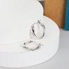 925 Sterling Silver Earrings Charm Women Trendy Jewelry Vintage Weave Simple Retro Party Accessories Gifts Round Gold Earring