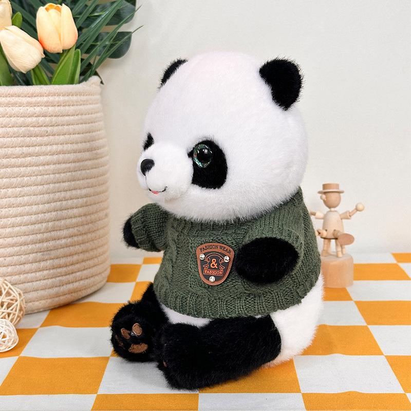 Simulated Dressing Giant Panda Doll Plush Toys Sichuan Travel Souvenirs Dolls 8 Inch Machine Grab Dolls