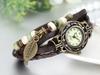 JewelryWe Wristwatch Bracelet Leather Watch Antique Style Braided