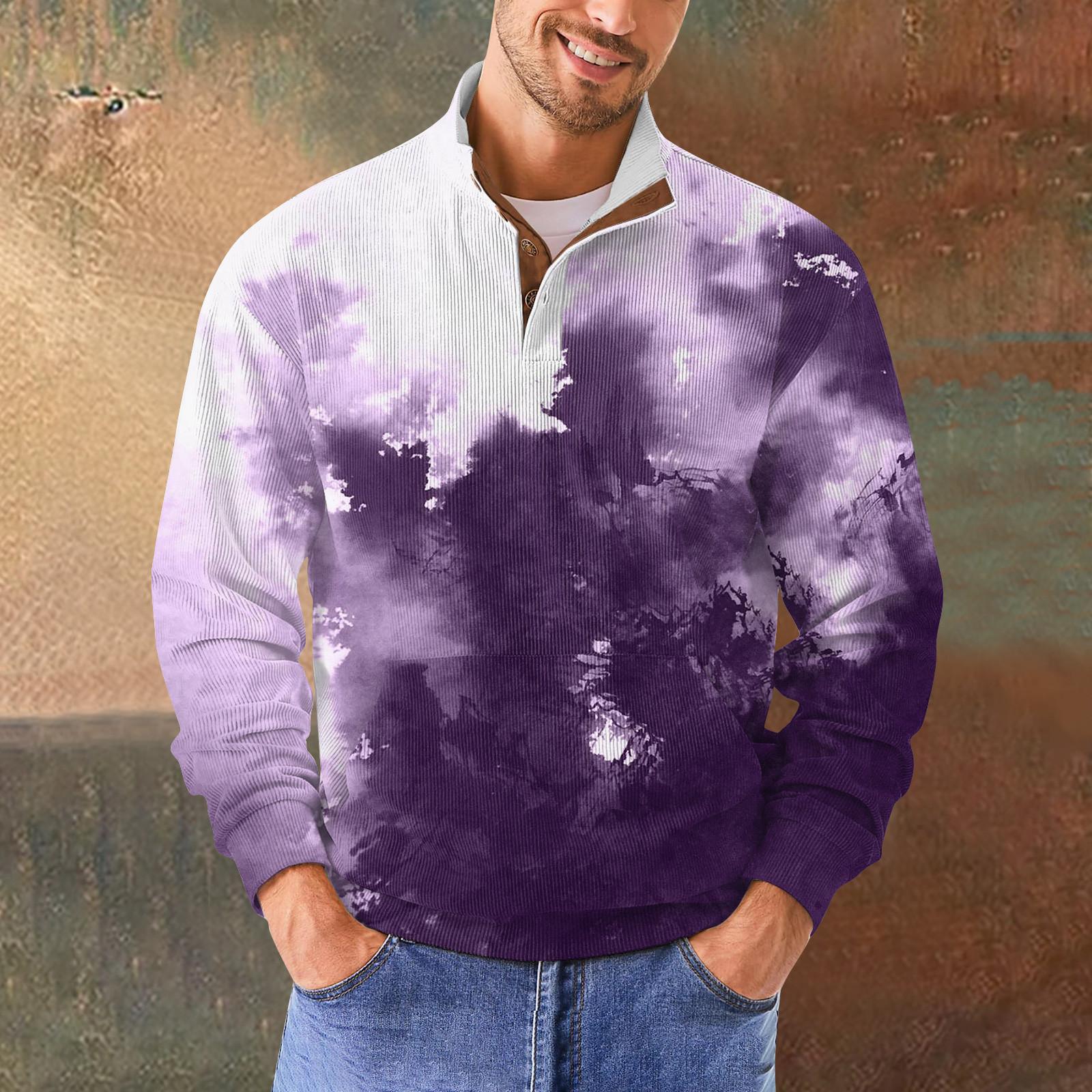 

Мужская повседневная толстовка в стиле ретро с градиентным принтом L фиолетовый