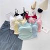 Sweet & Spicy Pleated Camisole Vest with Built-in Cup – Versatile Design for Inner/Outer Wear