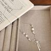 Y2k Bowknot Pendant Necklace for Women Sweet Korean Cute Pearl Star Necklace Aesthetic Jewelry