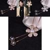 Korean Long Feminine Necklace With Eyecatching Flower And Pearl Pendant Design
