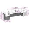 VidaXL Garden Lounge Set with Cushions 6 Pcs, Patio Sofas, Patio Furniture Set, Outdoor Furniture, Black 3260096