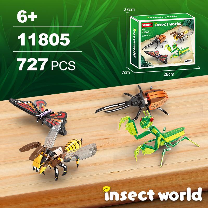 Building Block Insects Animal Model Small Particles Enlightenment Assembly Children'S Toys Boys Puzzle Gifts