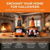 Reusable Festival Tabletop Decor Halloween Gnome Decoration, Spooky Orange Black Spider Web Boo Swedish Tomte Gift for Kids Adults Elf Figurine, Plush