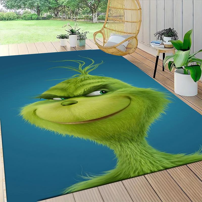 Grinch Christmas Spirit Carpet Rug Soft Washable Antislip Home Living Room Sofa Mats Personalized Christmas Rug