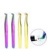 6pcs Eyelashes Tweezers For Lashes Extension Nipper Stainless Steel High Precision Eyelash Extension Eyebrow Tweezers