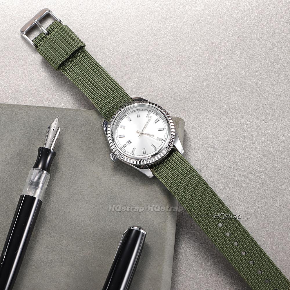Ribbed Nylon 18mm 20mm 22mm Watch Band Men Women Straps Woven Canvas Bracelets Sport Wristbands Breathable Replacement Belt
