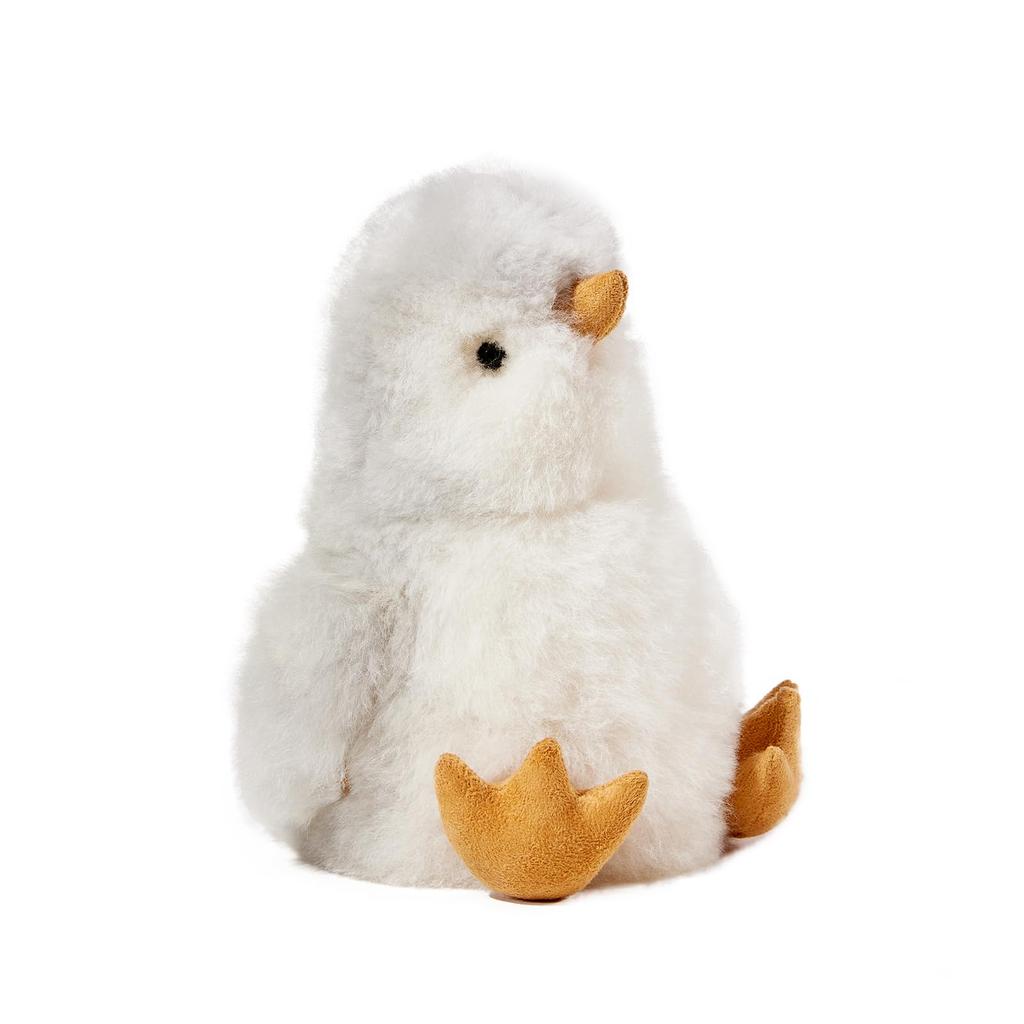 INJOI Plush Animal, Natural Alpaca Fur, Rare, Fluffy, Handmade, Cute, Perfect Gift for Anniversaries and Special Occasions (Penguin, 22cm, Gray,