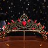 1pc Bridal Crown Tiara Alloy Black Vintage Baroque Rhinestone Crystal Wedding Dress Accessories Performance Hair Accessories