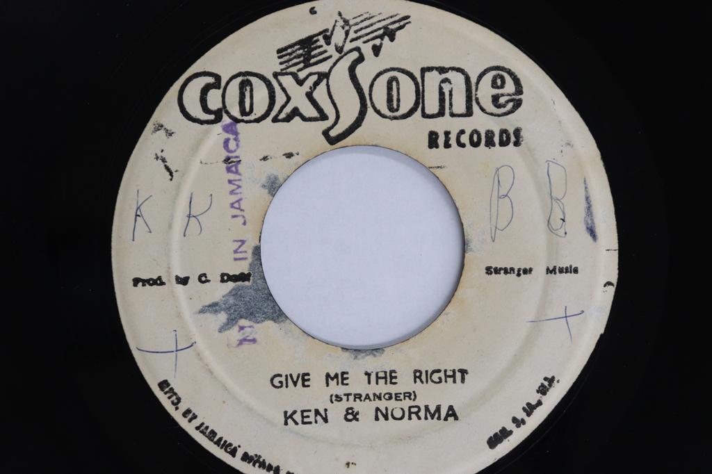 7inch Record KEN & NORMA - Give Me The Right NONE COXSONE RECORDS Jamaica Reggae, Ska & Dub Used