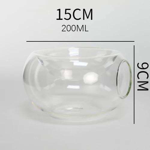 

Прозрачная высокотемпературная стеклянная миска с боковым отверстием, миска для сухого льда, креативная кухонная посуда, специальная ресторанная салатница