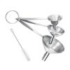 3Pcs Stainless Steel Funnel with Cleaning Brush 3Size Funnels Set Oil Jam Powder Funnel Kitchen Mini Funnel Set Kitchen Funnel