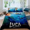 3D Printed Cute Disney Luca Duvet Cover and Pillowcase Set - Home Decor, Creative Plus Size Bedding Set