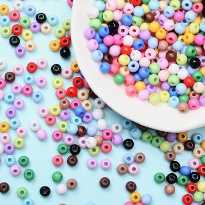 50/100/200 Adet 6mm Gevşek Boncuk Bulguları Akrilik boncuklar Takı Aksesuarları Kendin Yap toptan Kolye Bilezik Yapımı yuvarlak Çok Renkli El Yapımı Malzeme
