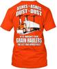 Grain Hauler Ashes Left Chest T-Shirt Made In the USA Size S To 5XL