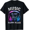Music Is My Happy Place Inspiring Music Novelty Tie Dye T-Shirt