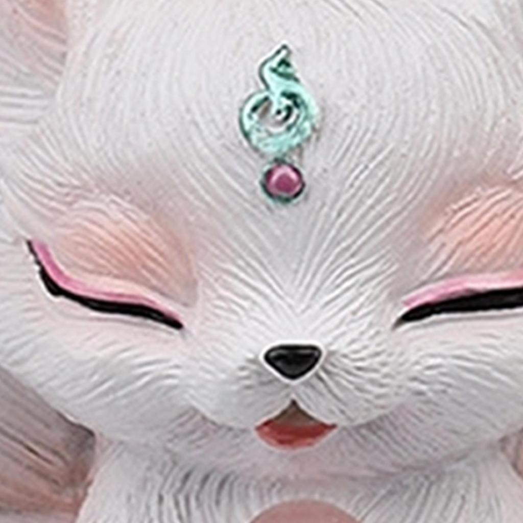 Car Dashboard Decorations Auspicious Car Accessories Automotive Nine-Tailed Fox Dash Ornaments For Women Girls Vehicle Truck RV