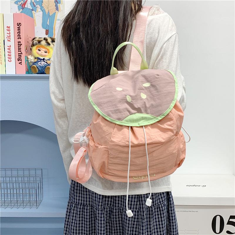 Schoolbag Summer Dopamine Contrasting Color Drawstring Backpack Colorful Fruit Department Student Travel Foreign Style Cute Backpack Tide