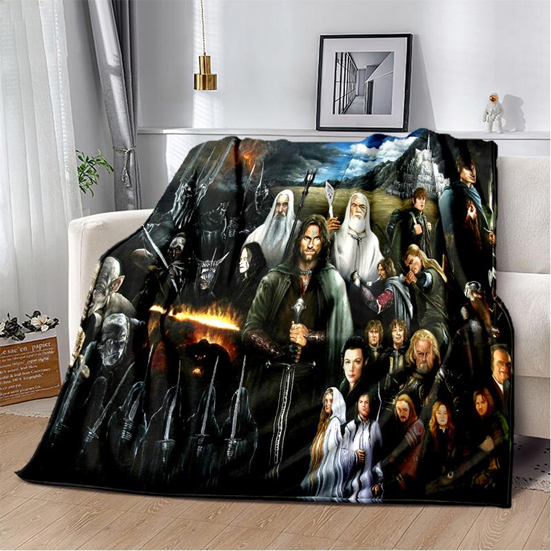 Movie L-Lord of The Rings H-Hobbit Soft Plush Blanket,Flannel Blanket Throw Blanket for Living Room Bedroom Bed Sofa Cover Child