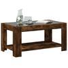 LED Coffee Table Smoked Oak 93 x 53 x 45 cm Wood Based Material