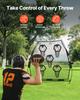 2133.6 x 2133.6mm Football Trainer Throwing Net, Training Throwing Target Practice Net with 5 Target Pockets, Knotless Net Includes Straps and