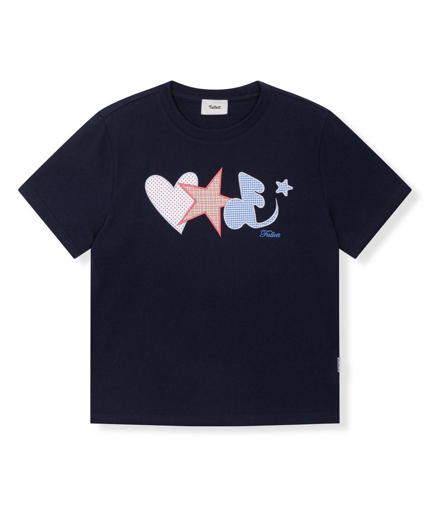 FALLETT Symbol Applique T-Shirt Navy