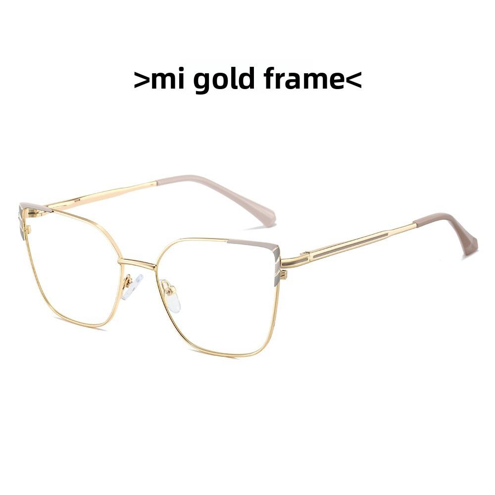 

53-17 Women s anti-blue light reading glasses cat s eye metal fashion personalized women s myopia different degrees -1.50 Anti blue light 0