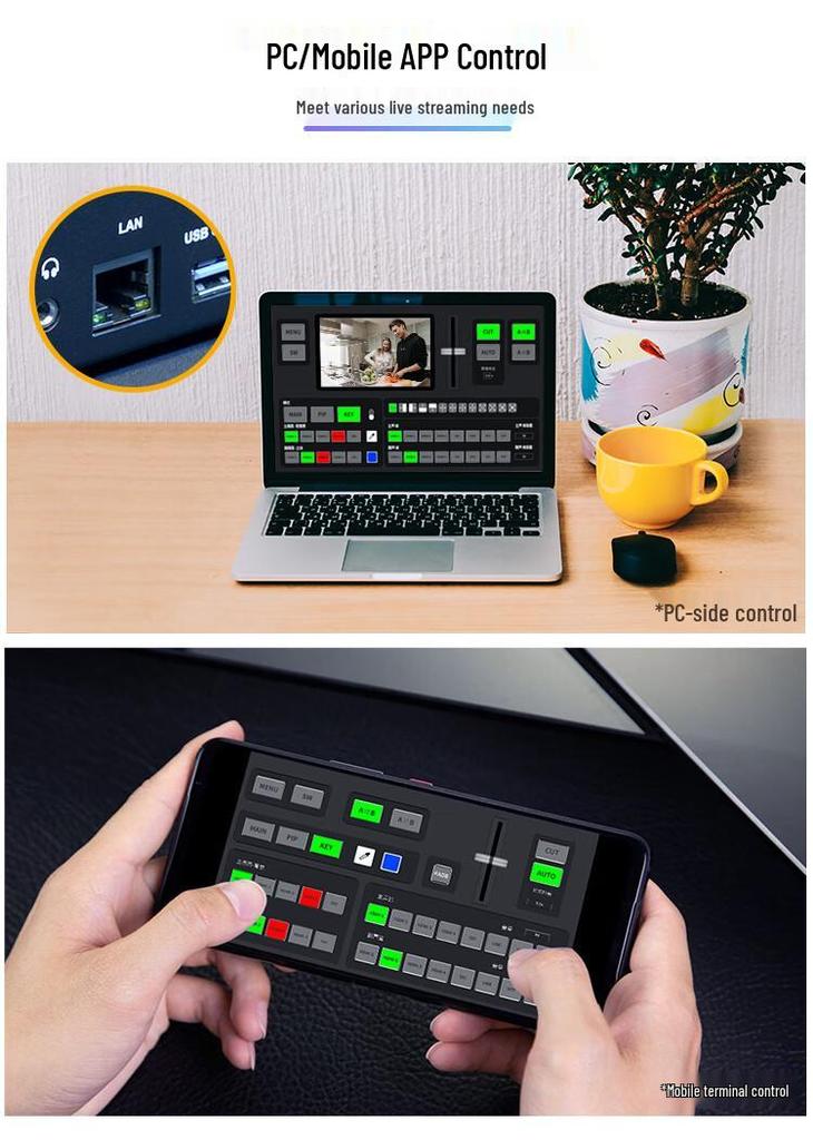 Feelworld Fuwede L4 10.1" Touchscreen HDMI/SDI Multi-Camera Live Streaming Mixer