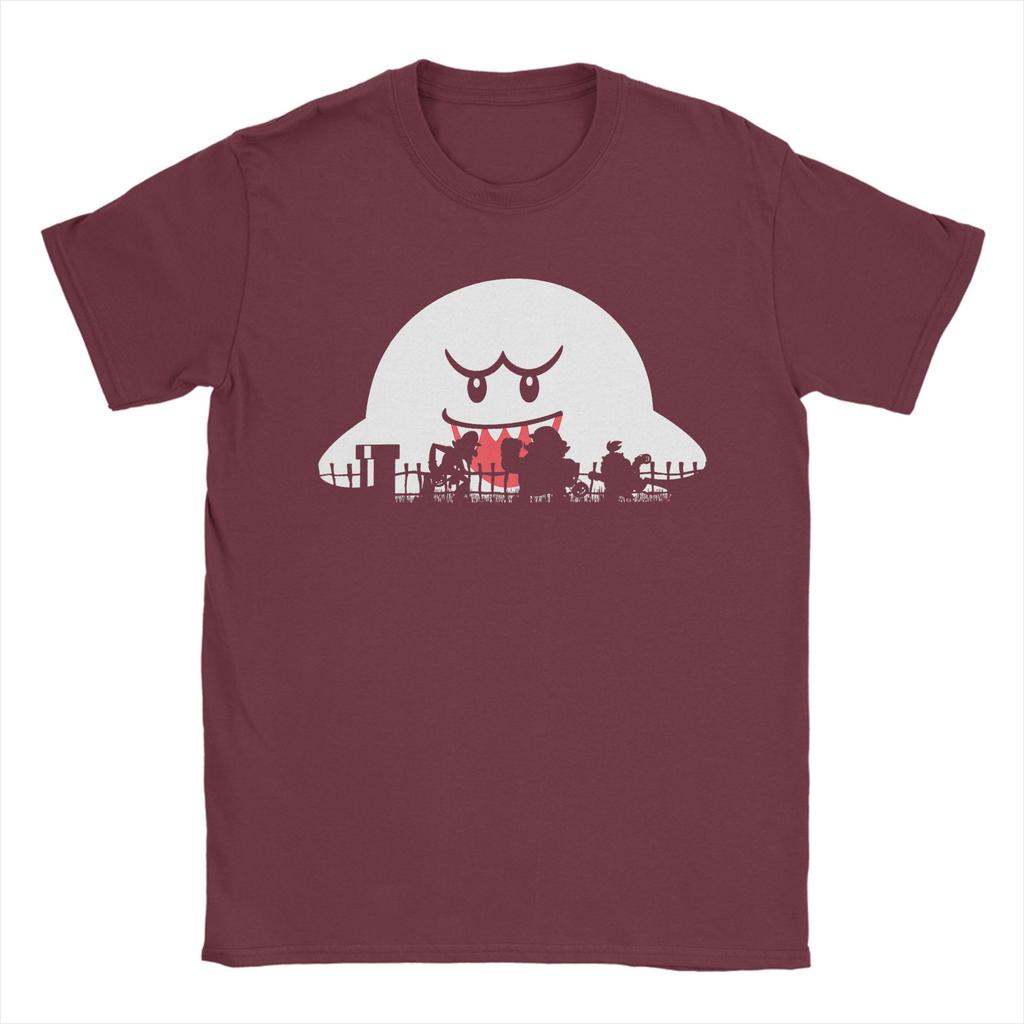 Mens Super Marios Boo Trick Or Treat Halloween Silhouette T Shirt 100 Cotton Tops O Neck Tee Shirt New Arrival TShirt