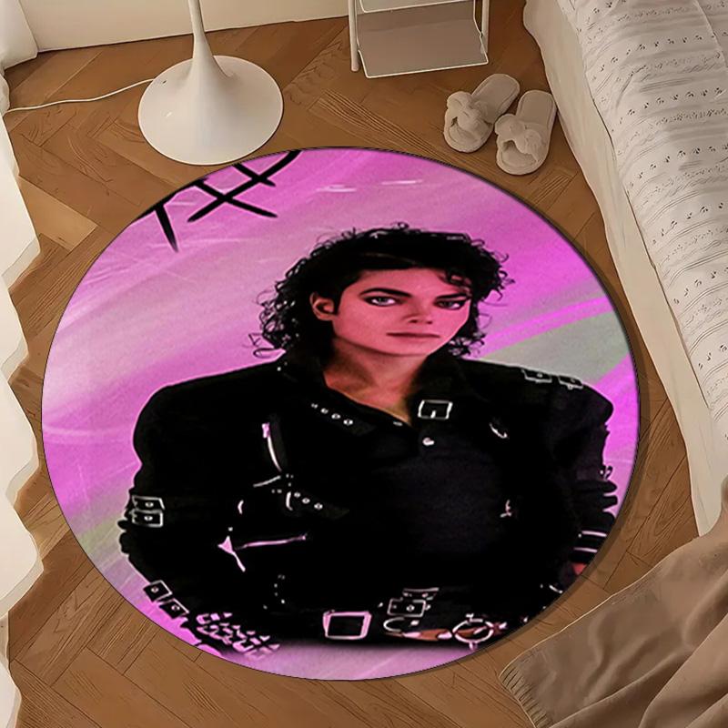 Michael Muisc Round Rug for Livingroom,Bedroom, Palyroom, Chair Rug, Area Rug, Circle Carpet, Large Size Fan Christmas Gift