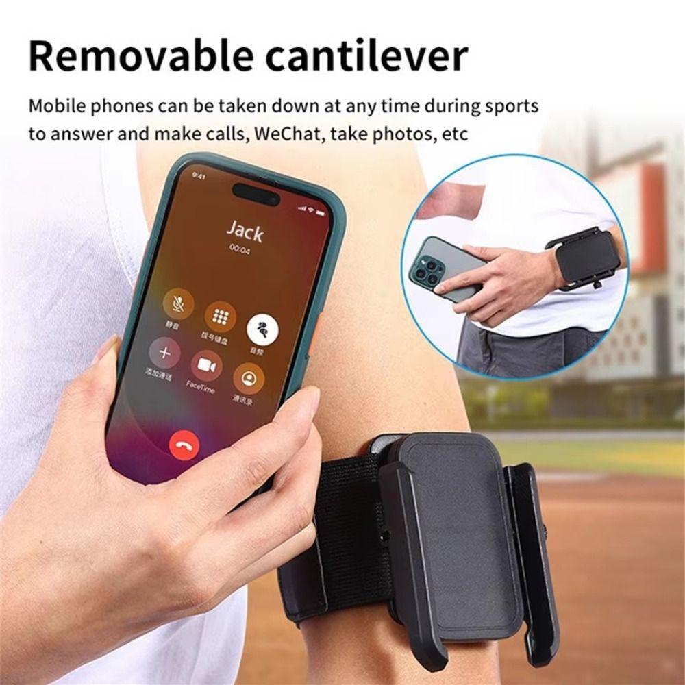 

Rotating Running Phone Bag Hands Free Wrist Mobile Holder Armbands Phone Holder Cycling Fitness чорний