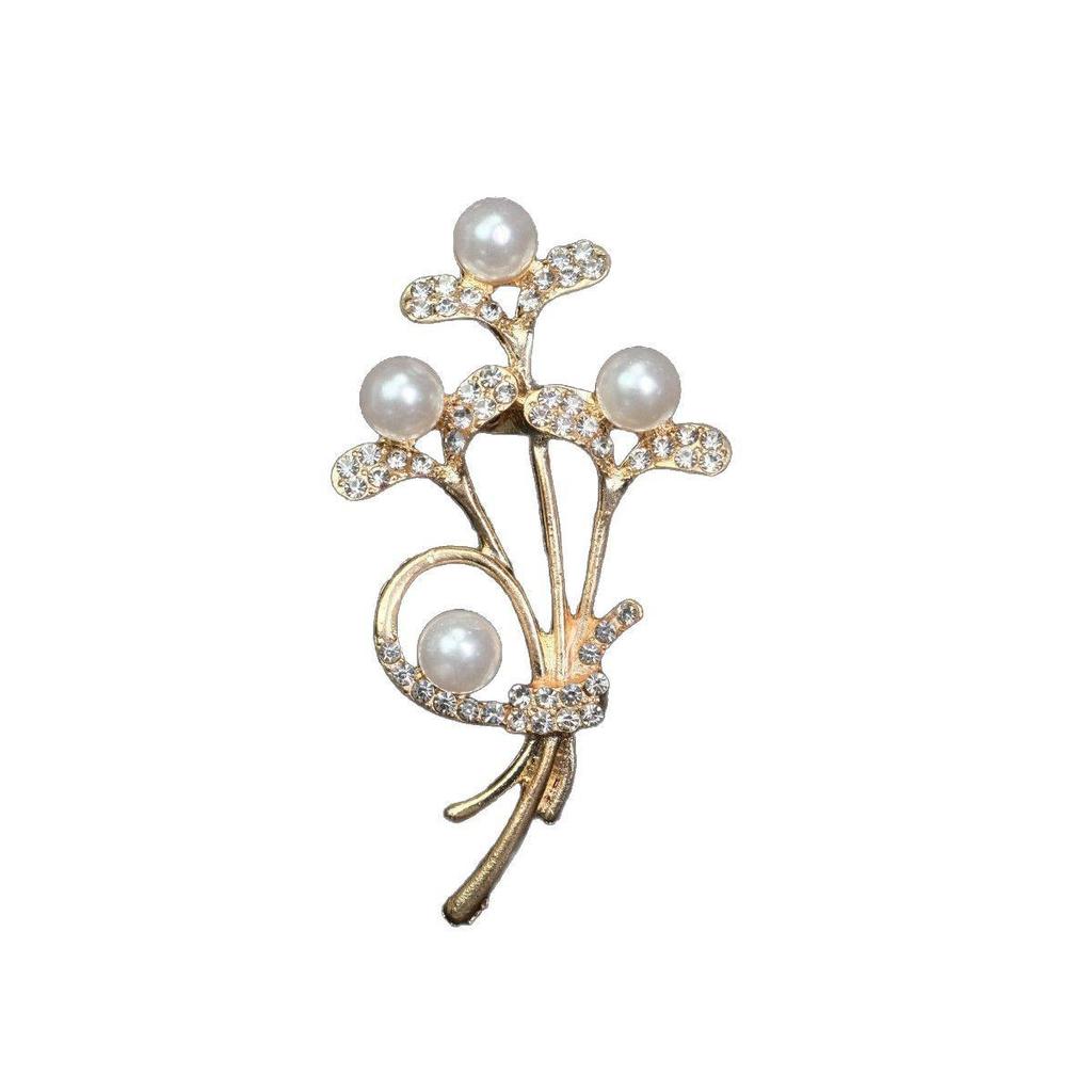 Luxuriöse koreanische Brosche aus Legierung mit Diamanten für Damen - Elegante feste Anti-Expositions-Korsagennadel