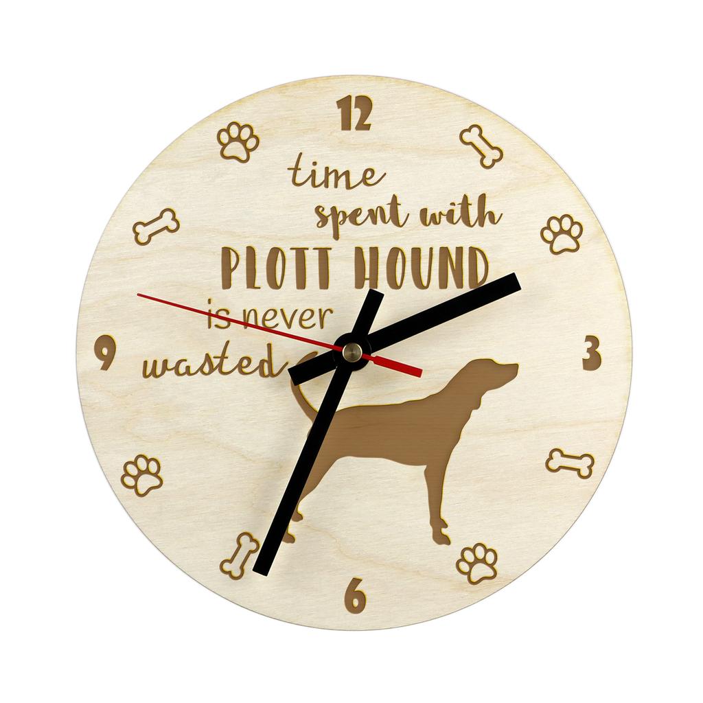 Plott Hound – Clock with dog, wooden clock with engraving | Art-Dog