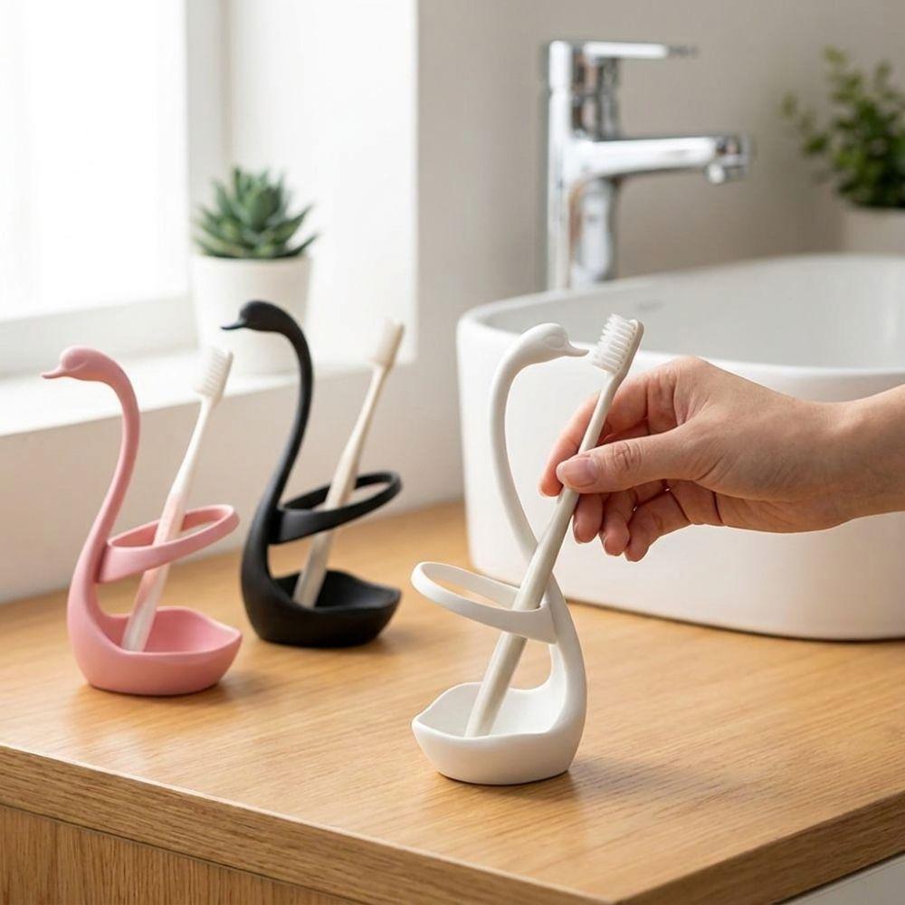 Plastic Swan Toothbrush Holder 3D Printing Toothpaste Stand Base Makeup Brush Shelf  Home Use