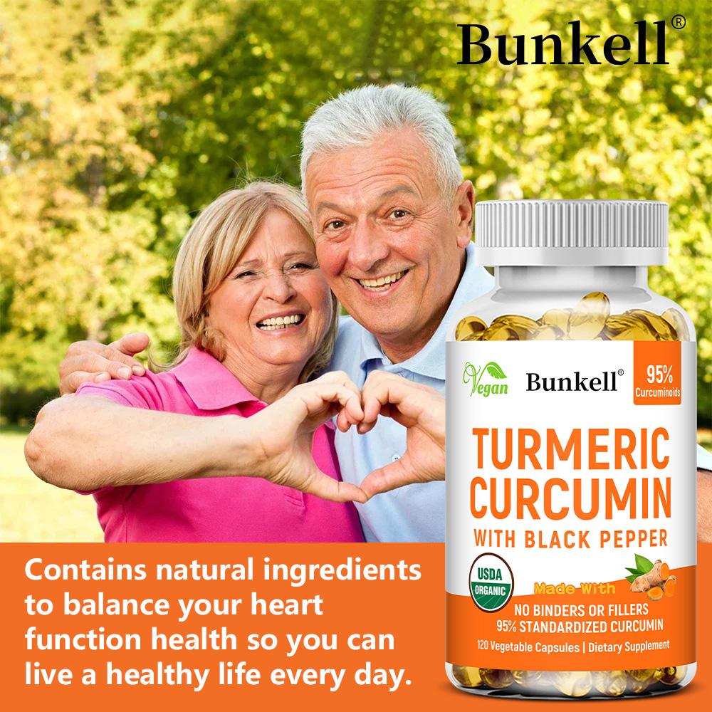 Turmeric Curcumin with Black Pepper Extract, 120 Vegan Vegetable Capsules, Curcuminoids Dietary Supplement