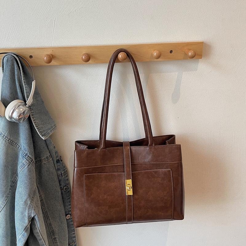 Yogodlns Geantă de mână nouă Geantă de damă Navetă Muncă Capacitate mare Geantă tote de umăr la modă Retro