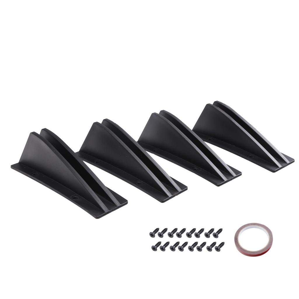 4pcs car modification universal rear spoiler shark fin bumper chassis spoiler split diffuser car decorative accessories
